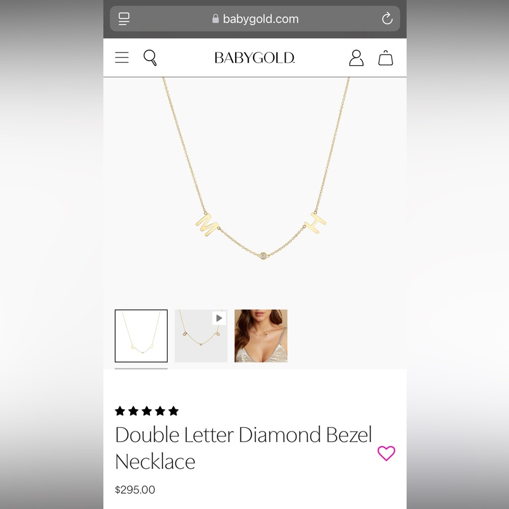 Solid 14k Yellow Gold Necklace Initials - image 3